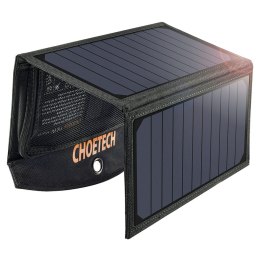 Ładowarka solarna słoneczna USB składana 19W 2xUSB czarna CHOETECH