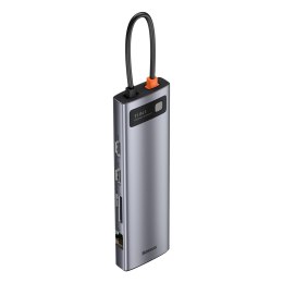 Wielofunkcyjny HUB replikator portów USB-C Metal Gleam 11w1 szary BASEUS