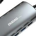 11w1 Adapter HUB USB-C HDMI 3,5 mm mini jack USB czytnik kart SD micro SD VGA RJ45 szary DUDAO