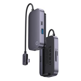 6w1 Rozdzielacz portów PadJoy HUB USB do tabletu smartfona USB-C HDMI SD TF ciemnoszary BASEUS