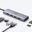 6w1 wielofunkcyjny HUB USB-C - 3x USB HDMI 4K czytnik kart SD i TF szary UGREEN