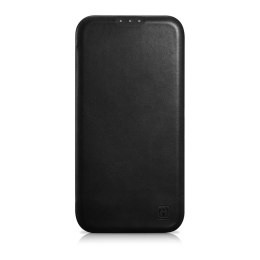 Skórzane etui iPhone 14 z klapką magnetyczne MagSafe CE Oil Wax Premium Leather czarny ICARER