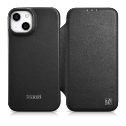 Skórzane etui iPhone 14 z klapką magnetyczne MagSafe CE Premium Leather czarny ICARER