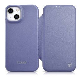 Skórzane etui iPhone 14 z klapką magnetyczne MagSafe CE Premium Leather jasno fioletowy ICARER