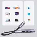 6w1 wielofunkcyjny HUB USB-C - 2x USB HDMI 4K czytnik kart SD i TF USB-C PD 100W szary UGREEN