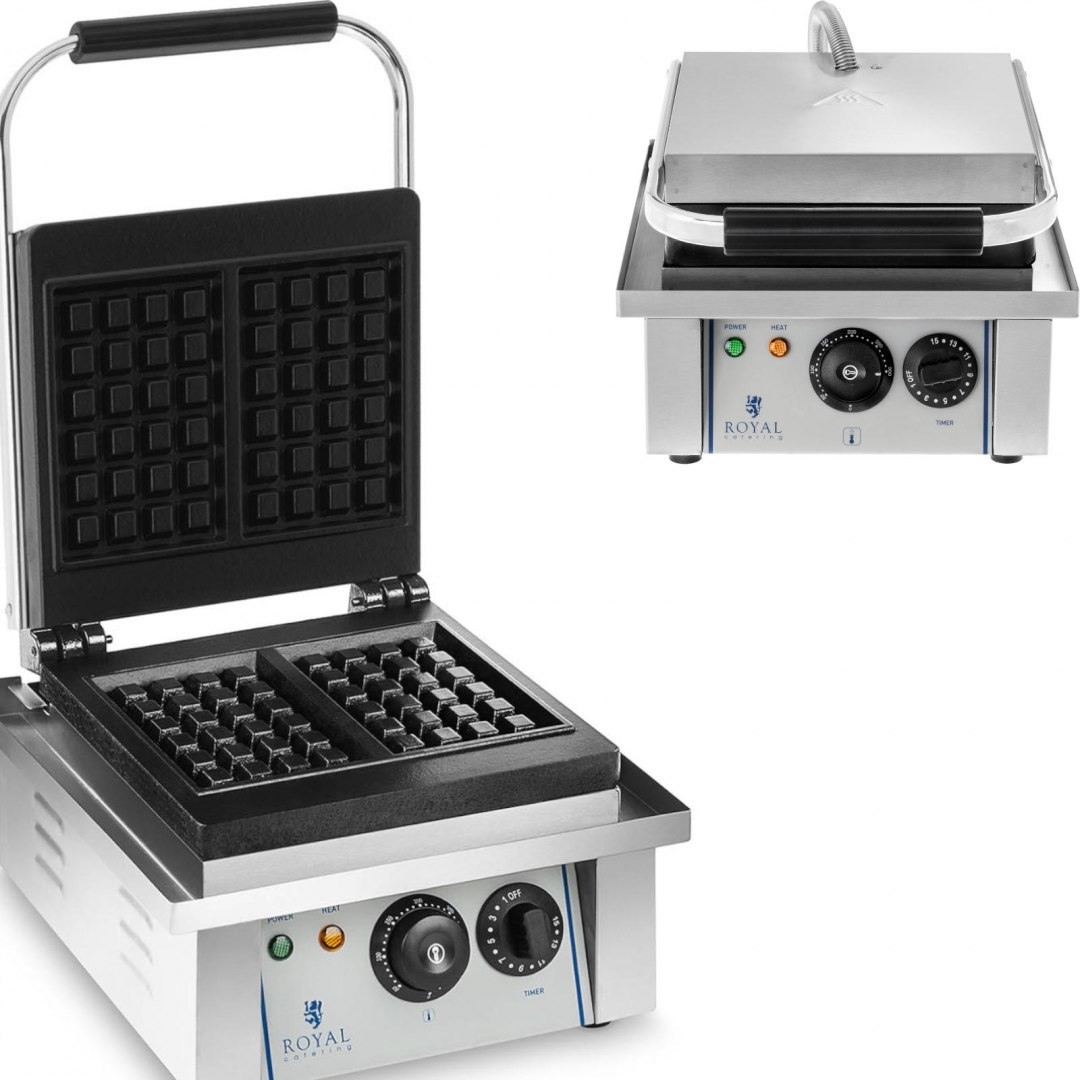 Gofrownica prostokątna na 2 gofry belgijskie Royal Catering Gofrownica prostokątna na 2 gofry belgijskie Royal Catering