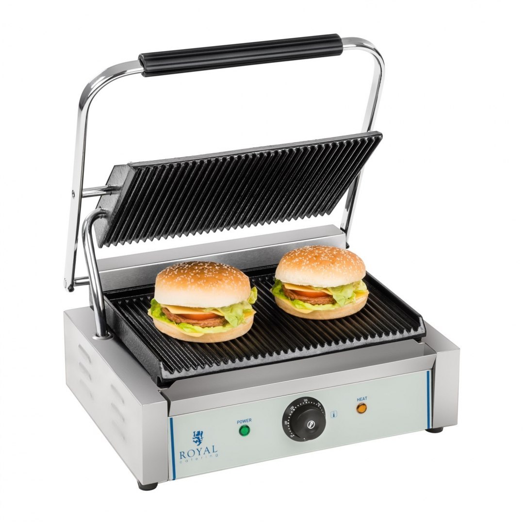 Grill kontaktowy dwustronny ryflowany PANINI Royal Catering Grill kontaktowy dwustronny ryflowany PANINI Royal Catering