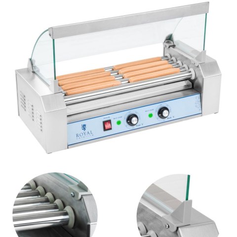 Grill rolkowy z pokrywą roller grill podgrzewacz do parówek 5 rolek Royal Catering Grill rolkowy z pokrywą roller grill podgrzewacz do parówek 5 rolek Royal Catering