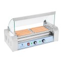 Grill rolkowy z pokrywą roller grill podgrzewacz do parówek 5 rolek Royal Catering