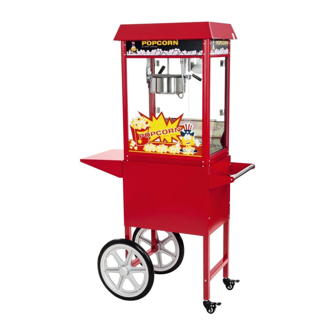 Mobilna maszyna do popcornu z wózkiem na kółkach Royal Catering Mobilna maszyna do popcornu z wózkiem na kółkach Royal Catering