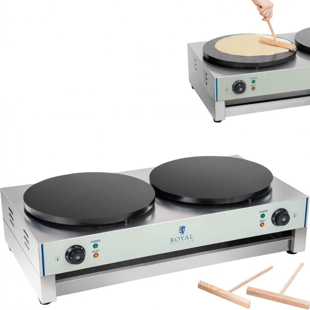 Naleśnikarka podwójna 2 płyty okrągłe śr. 40cm Royal Catering Naleśnikarka podwójna 2 płyty okrągłe śr. 40cm Royal Catering