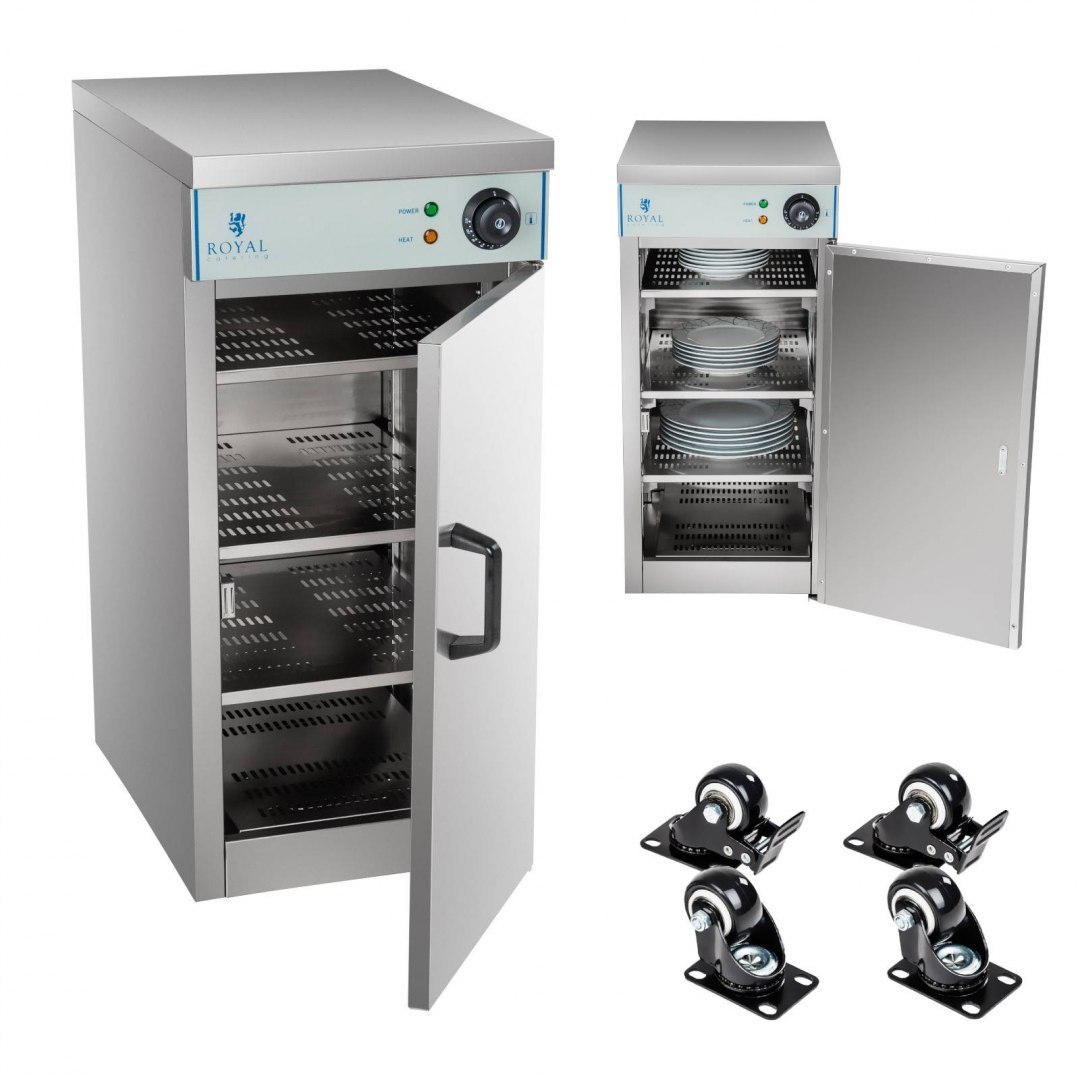Podgrzewacz do talerzy HoReCa szafka grzewcza z kółkami 53x35x76,5cm Royal Catering Podgrzewacz do talerzy HoReCa szafka grzewcza z kółkami 53x35x76,5cm Royal Catering