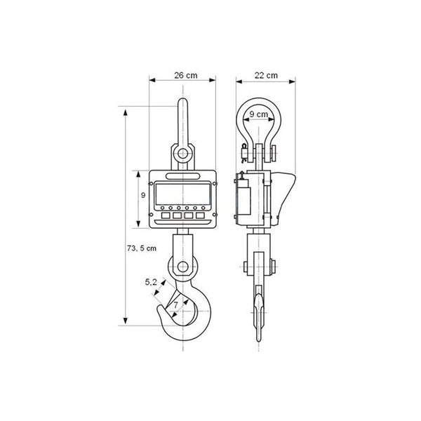 Waga hakowa podwieszana do dźwigu lub suwnicy do 10 Ton - LED Steinberg Systems Waga hakowa podwieszana do dźwigu lub suwnicy do 10 Ton - LED Steinberg Systems
