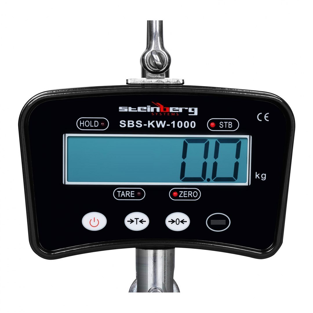 Waga hakowa podwieszana z pilotem do 1 tony 1T LCD czarna Steinberg Systems Waga hakowa podwieszana z pilotem do 1 tony 1T LCD czarna Steinberg Systems