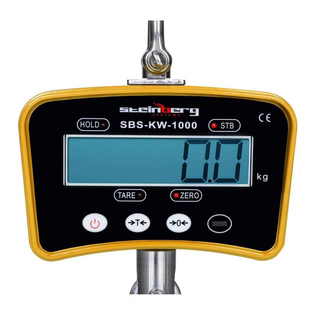Waga hakowa podwieszana z pilotem do 1 tony 1T LCD żółta Steinberg Systems Waga hakowa podwieszana z pilotem do 1 tony 1T LCD żółta Steinberg Systems