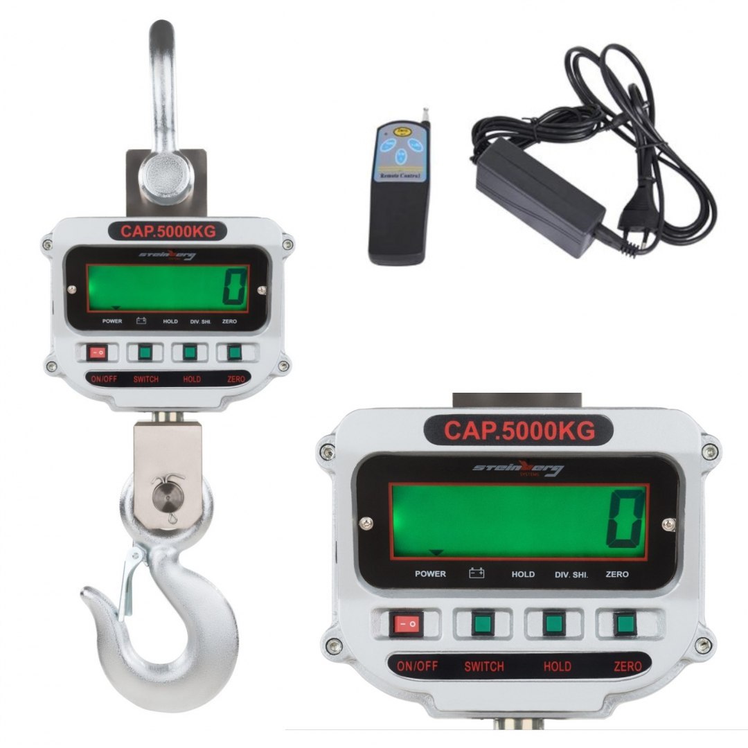 Waga hakowa wisząca dla przemysłu do 5 Ton - LCD Steinberg Systems Waga hakowa wisząca dla przemysłu do 5 Ton - LCD Steinberg Systems