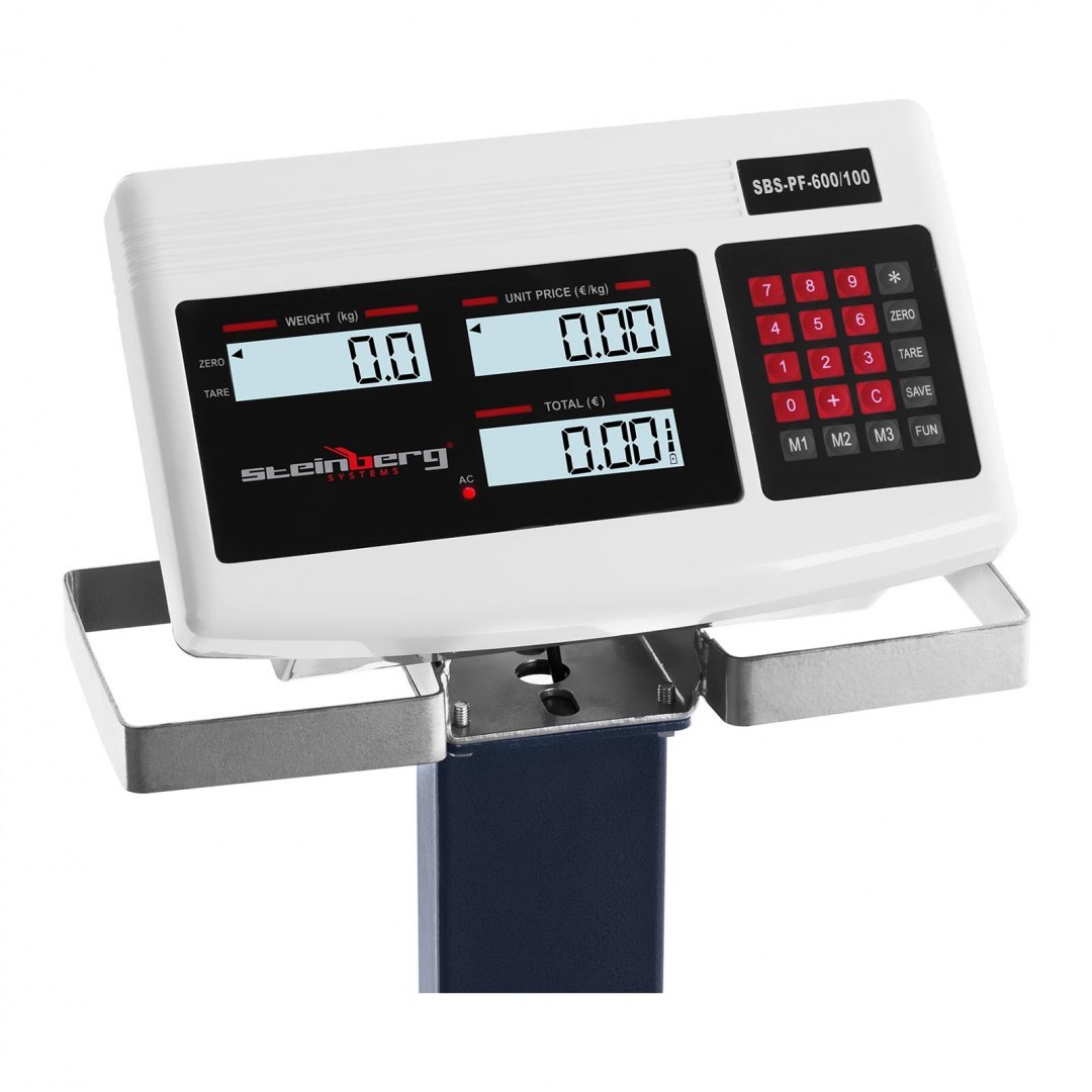 Waga platformowa magazynowa z kółkami SBS-PF-600/100 LCD do 600kg Steinberg Systems Waga platformowa magazynowa z kółkami SBS-PF-600/100 LCD do 600kg Steinberg Systems