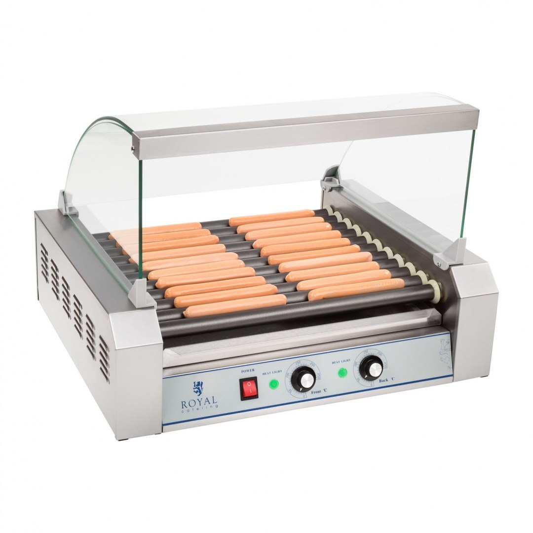 Grill rolkowy z szybą Roller grill z rolkami z teflonu 11T Royal Catering Grill rolkowy z szybą Roller grill z rolkami z teflonu 11T Royal Catering