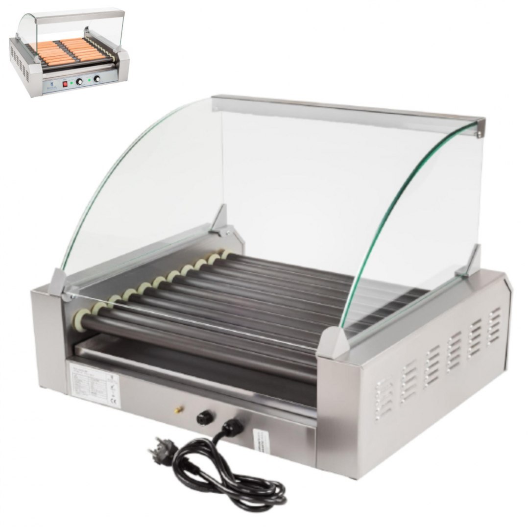 Grill rolkowy z szybą Roller grill z rolkami z teflonu 11T Royal Catering Grill rolkowy z szybą Roller grill z rolkami z teflonu 11T Royal Catering