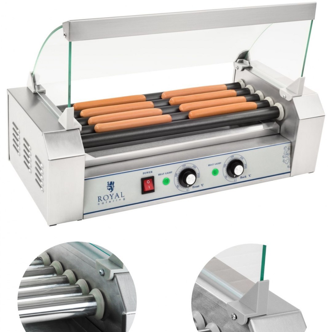 Grill rolkowy z szybą Roller grill z rolkami z teflonu 5T Royal Catering Grill rolkowy z szybą Roller grill z rolkami z teflonu 5T Royal Catering