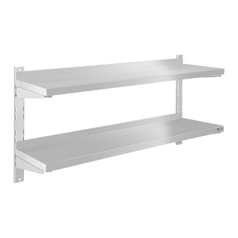 Półka ścienna stalowa wisząca podwójna z regulacją 120cm Royal Catering Półka ścienna stalowa wisząca podwójna z regulacją 120cm Royal Catering