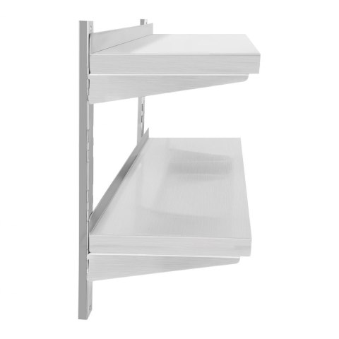 Półka ścienna stalowa wisząca podwójna z regulacją 120cm Royal Catering Półka ścienna stalowa wisząca podwójna z regulacją 120cm Royal Catering
