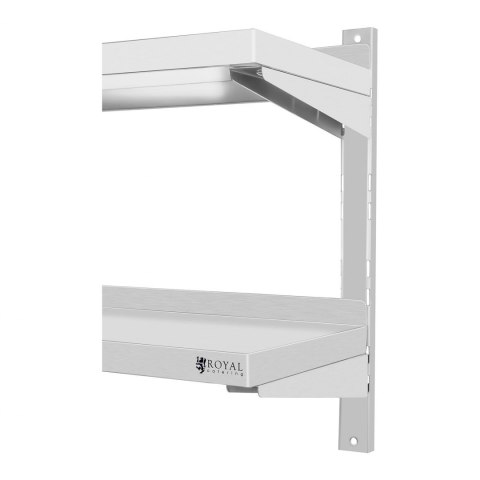 Półka ścienna stalowa wisząca podwójna z regulacją 120cm Royal Catering Półka ścienna stalowa wisząca podwójna z regulacją 120cm Royal Catering