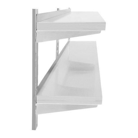 Półka ścienna stalowa wisząca podwójna z regulacją 160cm Royal Catering Półka ścienna stalowa wisząca podwójna z regulacją 160cm Royal Catering