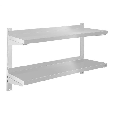 Półka ścienna stalowa wisząca podwójna z regulacją 80cm Royal Catering Półka ścienna stalowa wisząca podwójna z regulacją 80cm Royal Catering