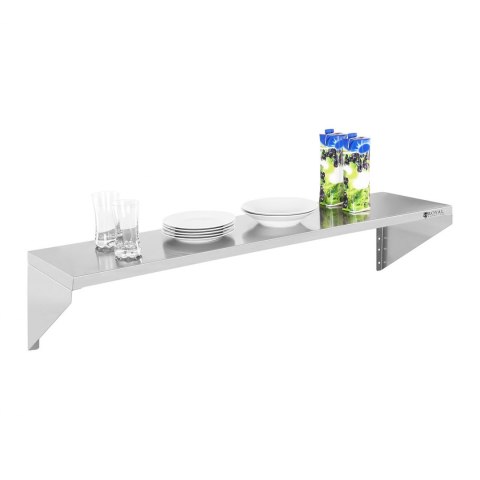 Półka ścienna wisząca stalowa nierdzewna pojedyncza 120 cm Royal Catering Półka ścienna wisząca stalowa nierdzewna pojedyncza 120 cm Royal Catering