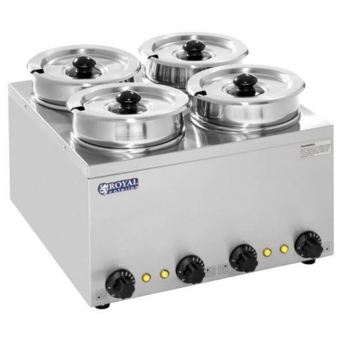 Bemar elektryczny podgrzewacz do zupy 600W 230V 4 x 3.8L Royal Catering Bemar elektryczny podgrzewacz do zupy 600W 230V 4 x 3.8L Royal Catering