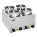Bemar elektryczny podgrzewacz do zupy 600W 230V 4 x 3.8L Royal Catering