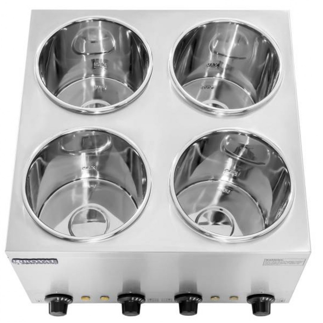 Bemar elektryczny podgrzewacz do zupy 600W 230V 4 x 3.8L Royal Catering Bemar elektryczny podgrzewacz do zupy 600W 230V 4 x 3.8L Royal Catering