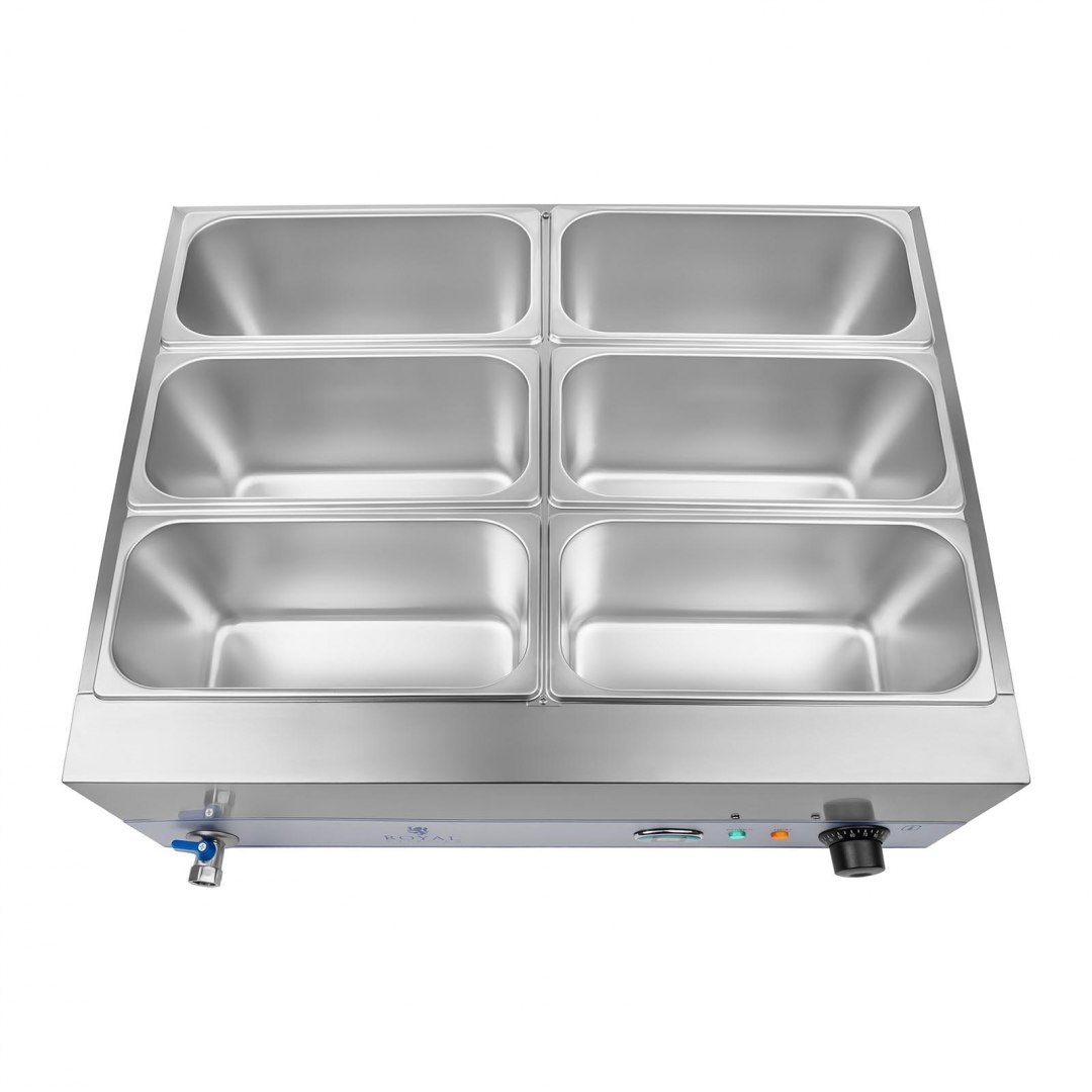 Bemar podgrzewacz wodny z kranem 6 x GN 1/3 2000W 230V Royal Catering Royal Catering Bemar podgrzewacz wodny z kranem 6 x GN 1/3 2000W 230V Royal Catering Royal Catering