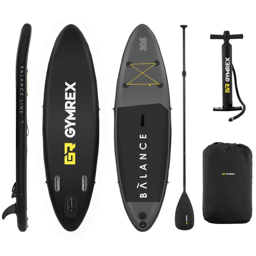 Deska do pływania SUP pompowana z akcesoriami Balance Line 135 kg GYMREX Deska do pływania SUP pompowana z akcesoriami Balance Line 135 kg GYMREX