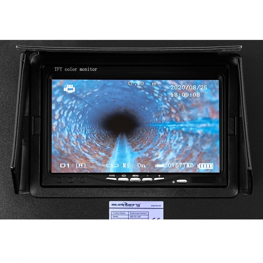 Endoskop kamera inspekcyjna LCD TFT 7'' śr. rur 40-80 mm dł. 40m Steinberg Systems Endoskop kamera inspekcyjna LCD TFT 7'' śr. rur 40-80 mm dł. 40m Steinberg Systems