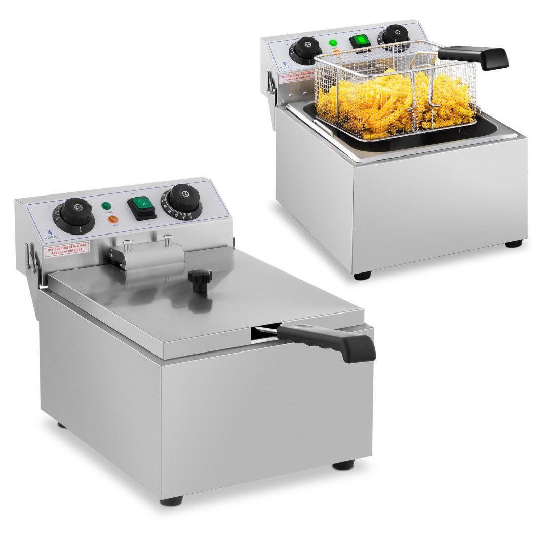 Frytownica nastawna gastronomiczna elektryczna TIMER 230 V 3200W 10 L Royal Catering Frytownica nastawna gastronomiczna elektryczna TIMER 230 V 3200W 10 L Royal Catering