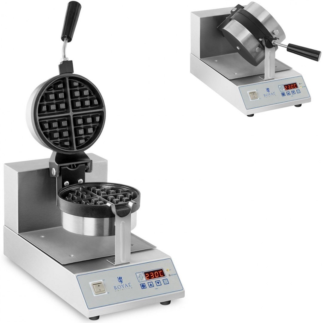 Gofrownica obrotowa do gofrów okrągłych ćwiartek śr. 18cm 1300W RCWM-1300-RE Royal Catering Gofrownica obrotowa do gofrów okrągłych ćwiartek śr. 18cm 1300W RCWM-1300-RE Royal Catering