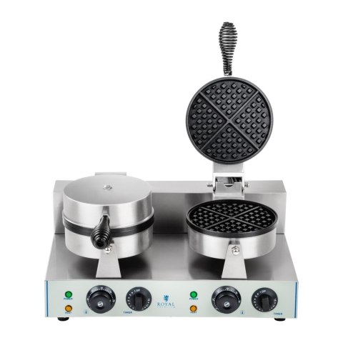 Gofrownica okrągła podwójna TEFLON gofry o średnicy 18,5cm Royal Catering Gofrownica okrągła podwójna TEFLON gofry o średnicy 18,5cm Royal Catering