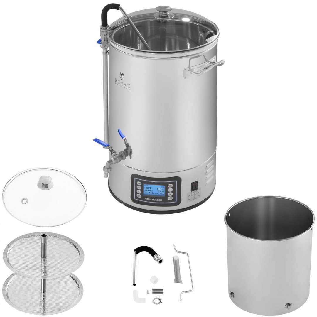 Kocioł warzelny zacierny mini browar do piwa LCD 40L 230V Royal Catering Royal Catering Kocioł warzelny zacierny mini browar do piwa LCD 40L 230V Royal Catering Royal Catering