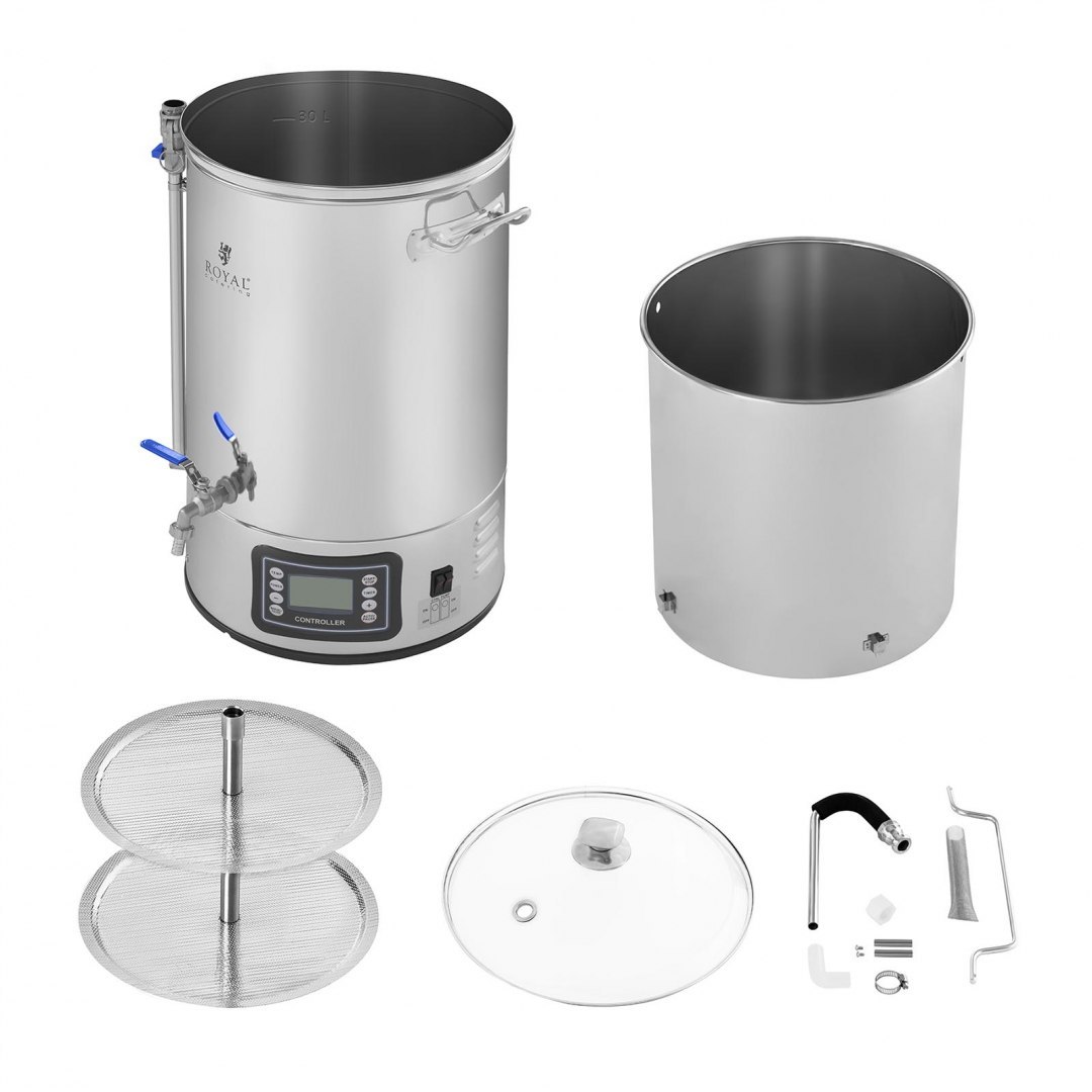 Kocioł warzelny zacierny mini browar do piwa LCD 40L 230V Royal Catering Royal Catering Kocioł warzelny zacierny mini browar do piwa LCD 40L 230V Royal Catering Royal Catering