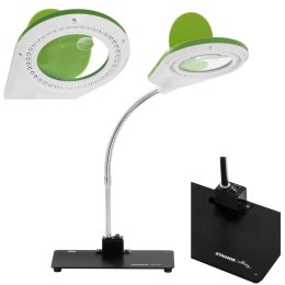 Lampka biurkowa LED bezcieniowa ze szkłem powiększającym 5x/10x - Zielona Stamos Soldering
