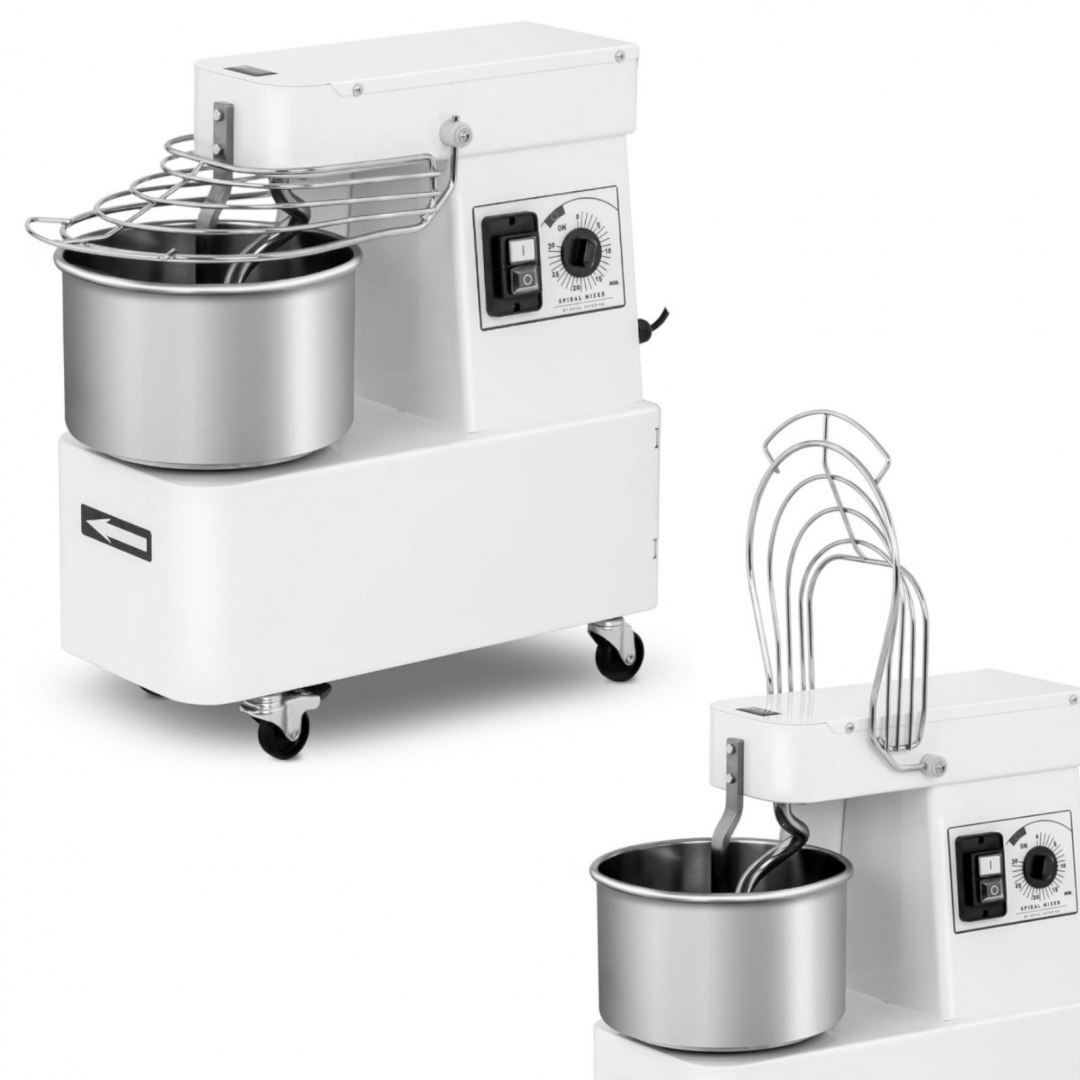 Miesiarka planetarna mikser spiralny do ciasta ze stałą dzieżą 7 l 29 kg/h 370 W ITALY Royal Catering Miesiarka planetarna mikser spiralny do ciasta ze stałą dzieżą 7 l 29 kg/h 370 W ITALY Royal Catering