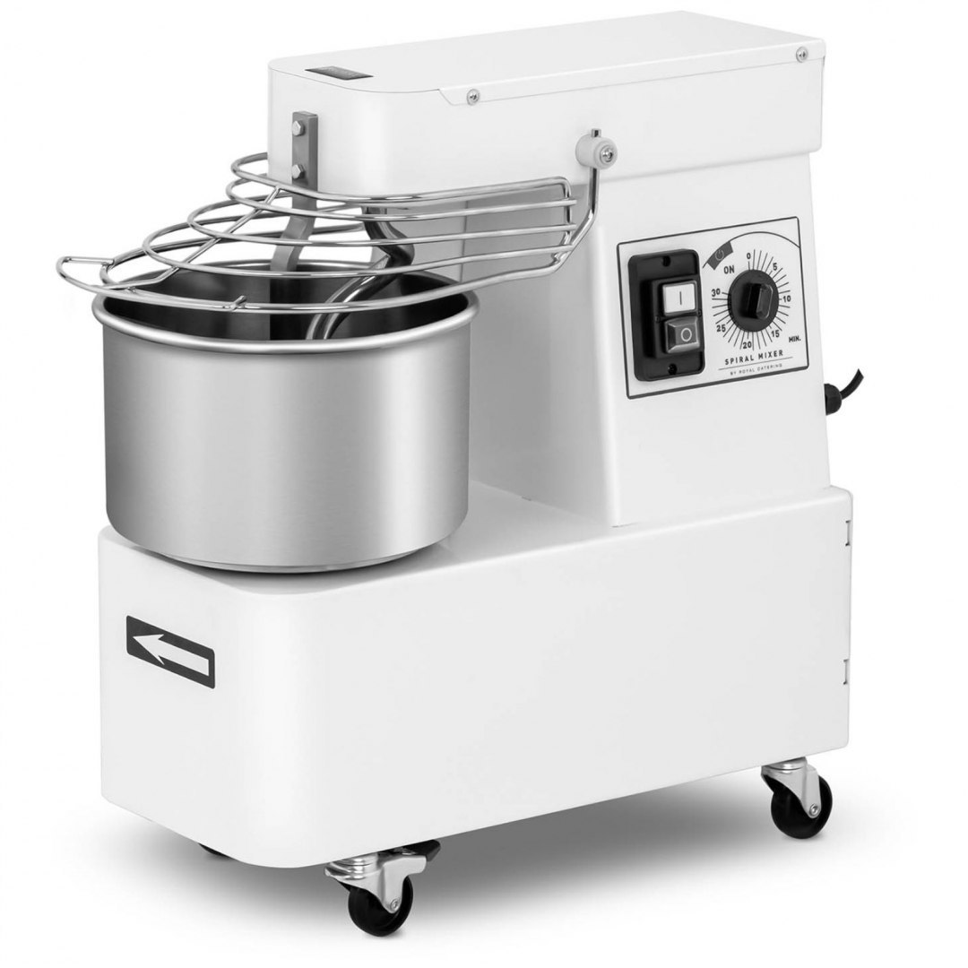 Miesiarka planetarna mikser spiralny do ciasta ze stałą dzieżą 7 l 29 kg/h 370 W ITALY Royal Catering Miesiarka planetarna mikser spiralny do ciasta ze stałą dzieżą 7 l 29 kg/h 370 W ITALY Royal Catering