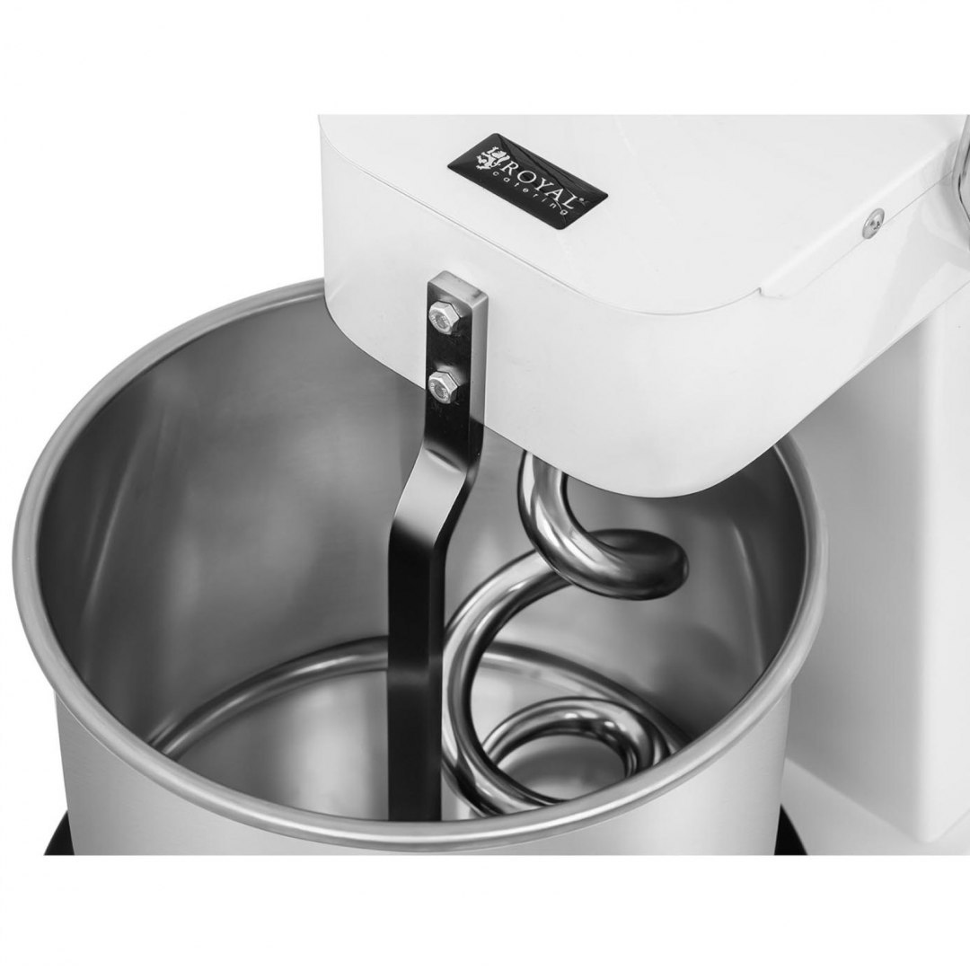 Miesiarka planetarna mikser spiralny do ciasta ze stałą dzieżą 7 l 29 kg/h 370 W ITALY Royal Catering Miesiarka planetarna mikser spiralny do ciasta ze stałą dzieżą 7 l 29 kg/h 370 W ITALY Royal Catering