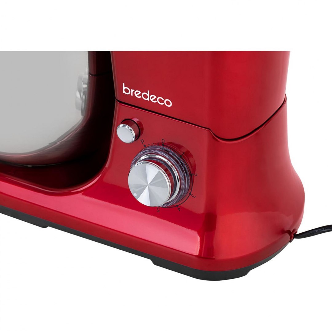 Mikser robot planetarny do ciasta 3w1 5L 1200W czerwony Bredeco Mikser robot planetarny do ciasta 3w1 5L 1200W czerwony Bredeco