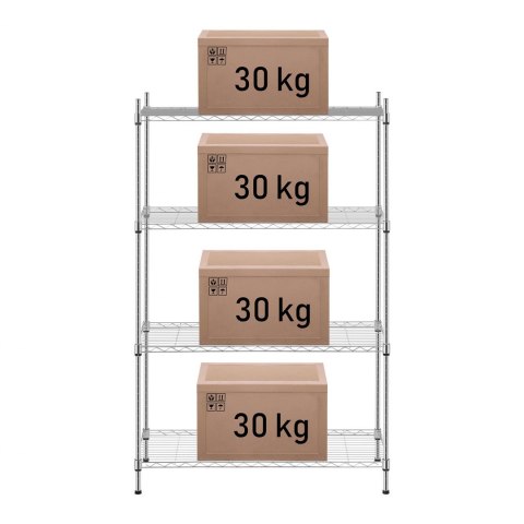 Regał magazynowy druciany ażurowy chromowany 137x90x35cm do 120kg Royal Catering Regał magazynowy druciany ażurowy chromowany 137x90x35cm do 120kg Royal Catering