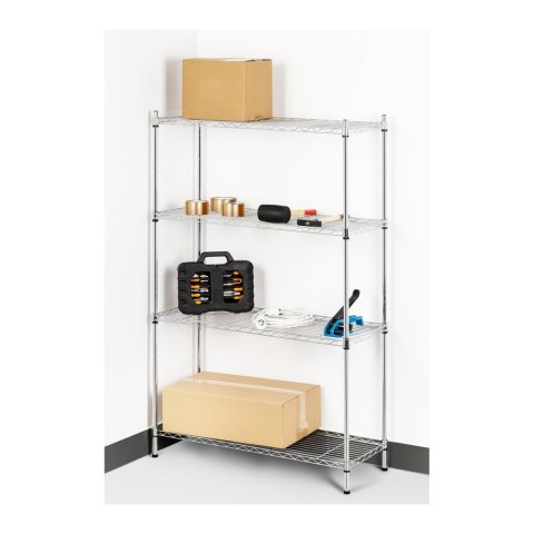 Regał magazynowy druciany ażurowy chromowany 137x90x35cm do 120kg Royal Catering Regał magazynowy druciany ażurowy chromowany 137x90x35cm do 120kg Royal Catering