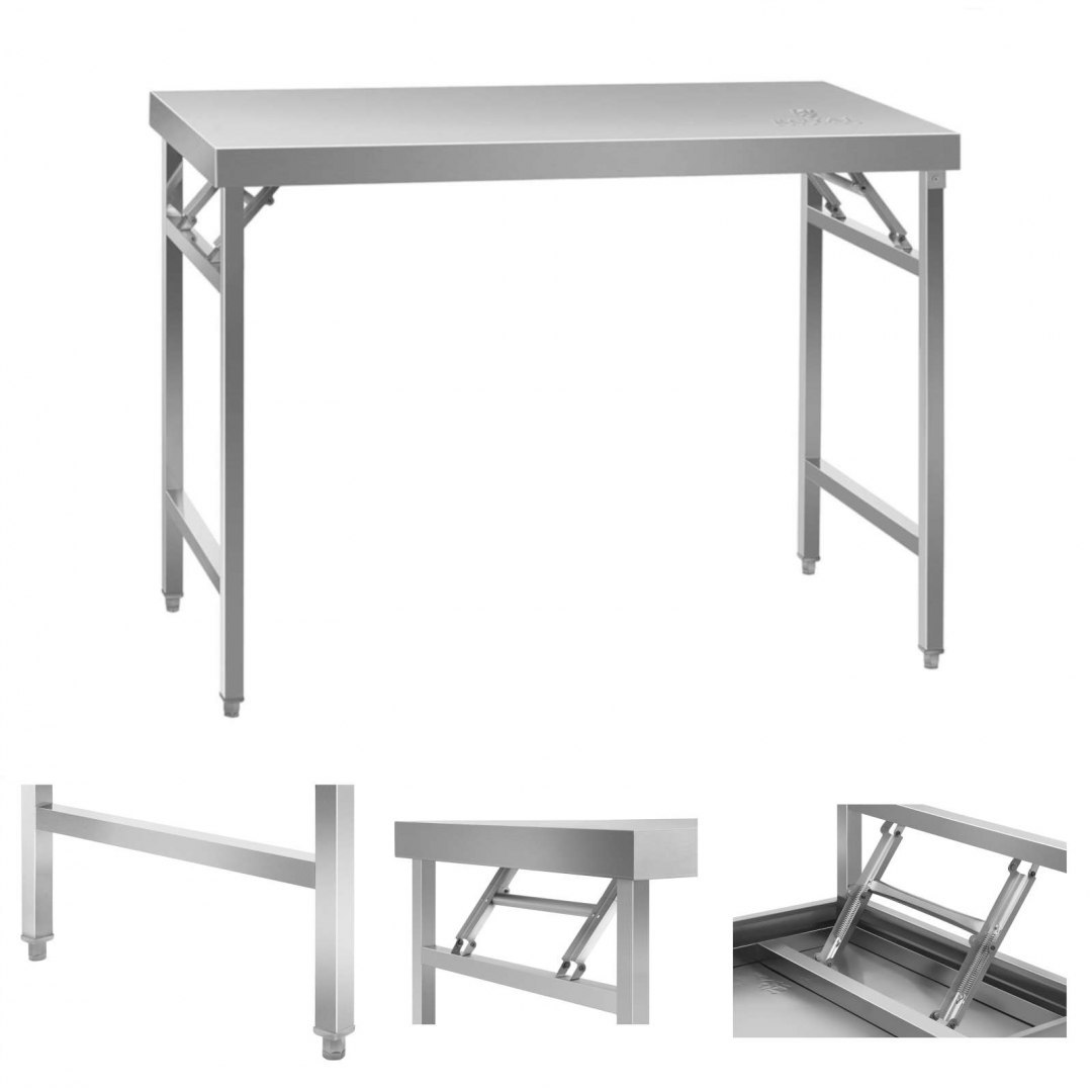 Składany stół roboczy ze stali nierdzewnej 120 x 60cm do 120kg Royal Catering RCAT-120K Royal Catering Składany stół roboczy ze stali nierdzewnej 120 x 60cm do 120kg Royal Catering RCAT-120K Royal Catering