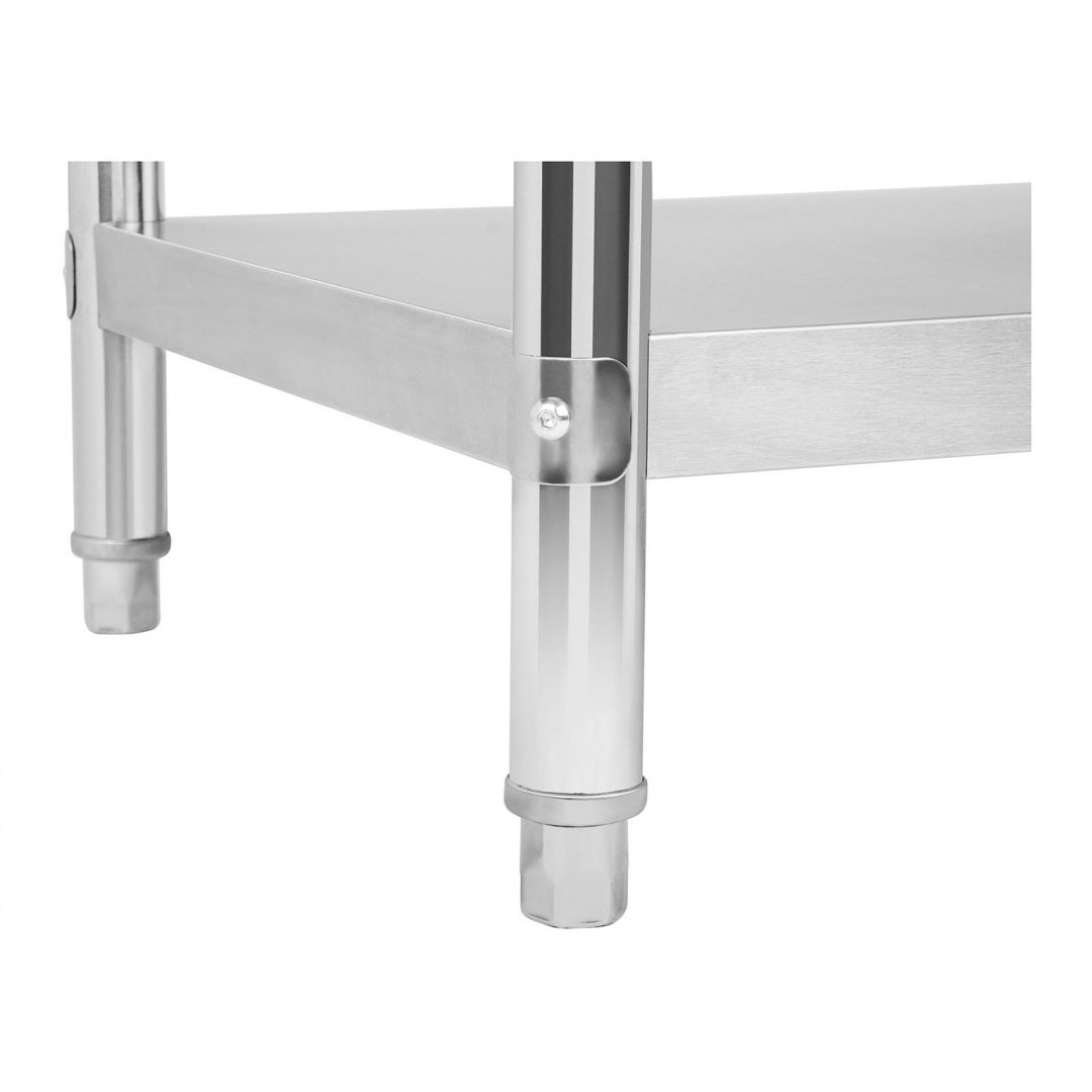 Stół blat roboczy stalowy gastronomiczny przyścienny z rantem i półką 200x60cm Royal Catering Stół blat roboczy stalowy gastronomiczny przyścienny z rantem i półką 200x60cm Royal Catering